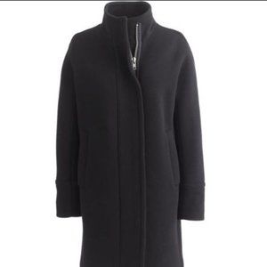 J Crew Black Stadium-cloth Cocoon Coat Size 6